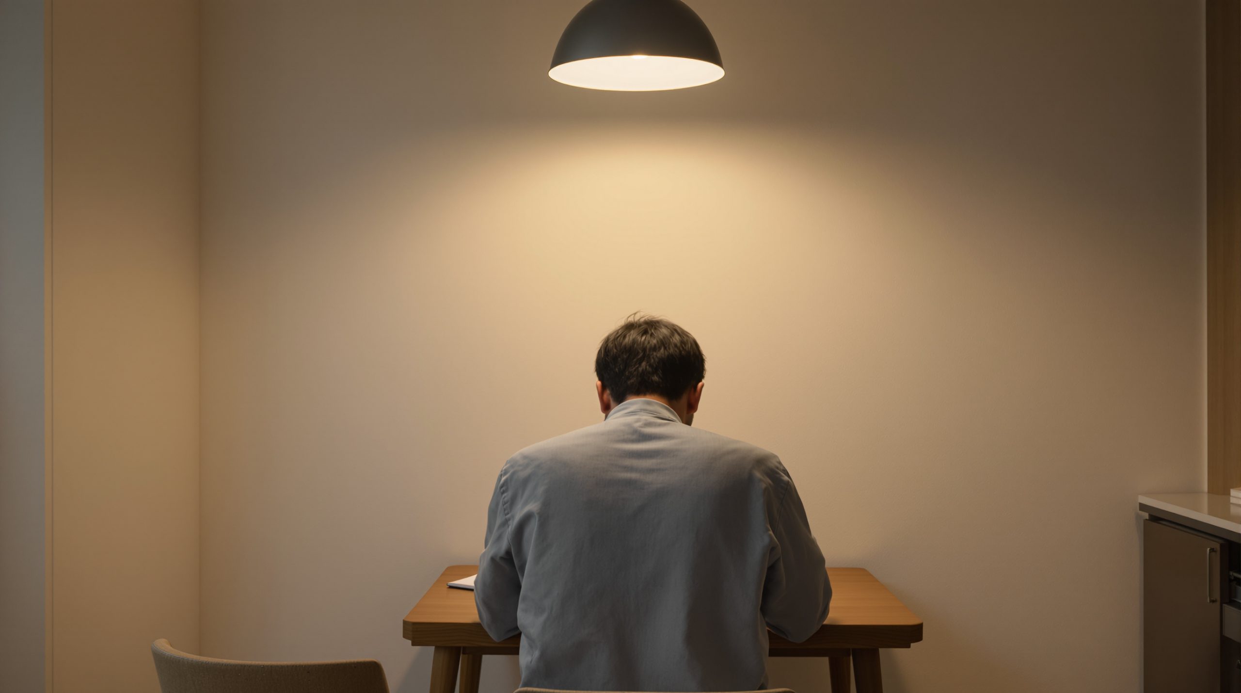 가계부를 다시 정리하며 회생을 준비하는 자영업자의 뒷모습