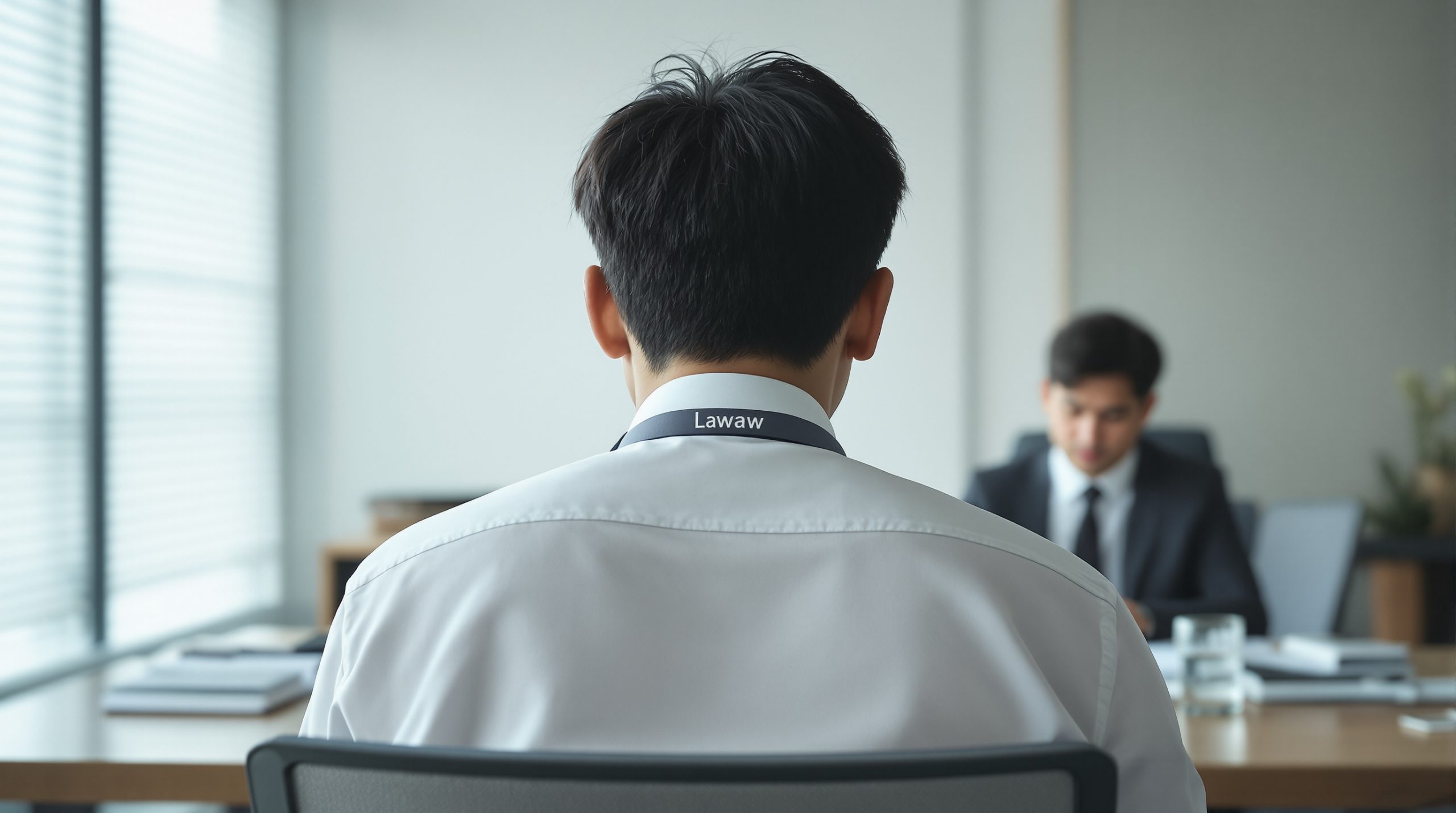 대구개인회생법무사 로맴버 상담실에서 첫 상담을 받는 20대 사회초년생 뒷모습