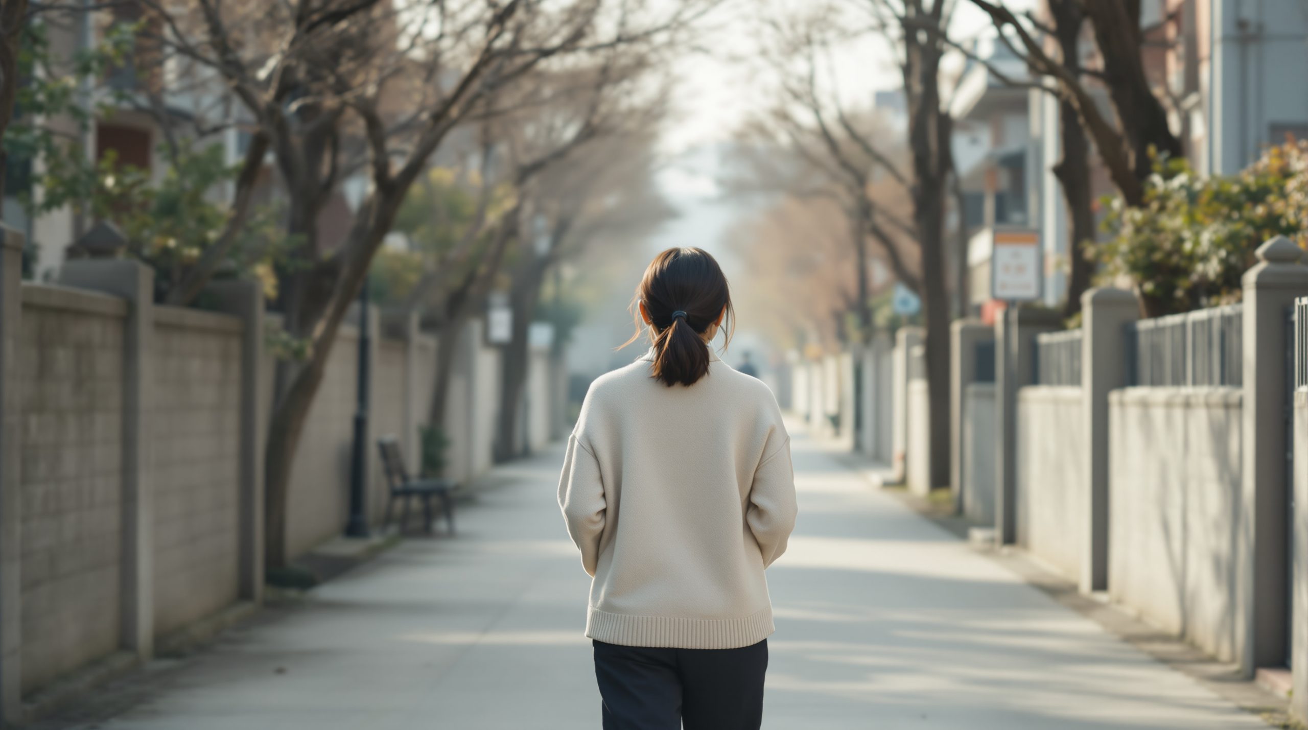 대구개인파산 면책 후 자녀와 함께 동네 산책길을 나선 42세 의뢰인의 뒷모습