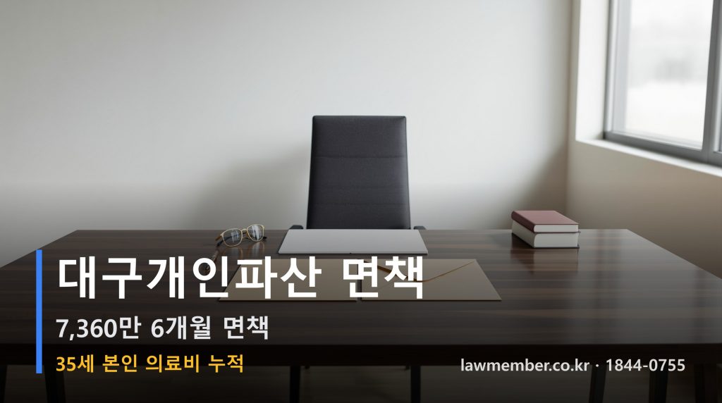 대구개인회생 전문 법무사 로맴버 - 35세 본인 의료비 7,360만 파산 면책 전후 비교