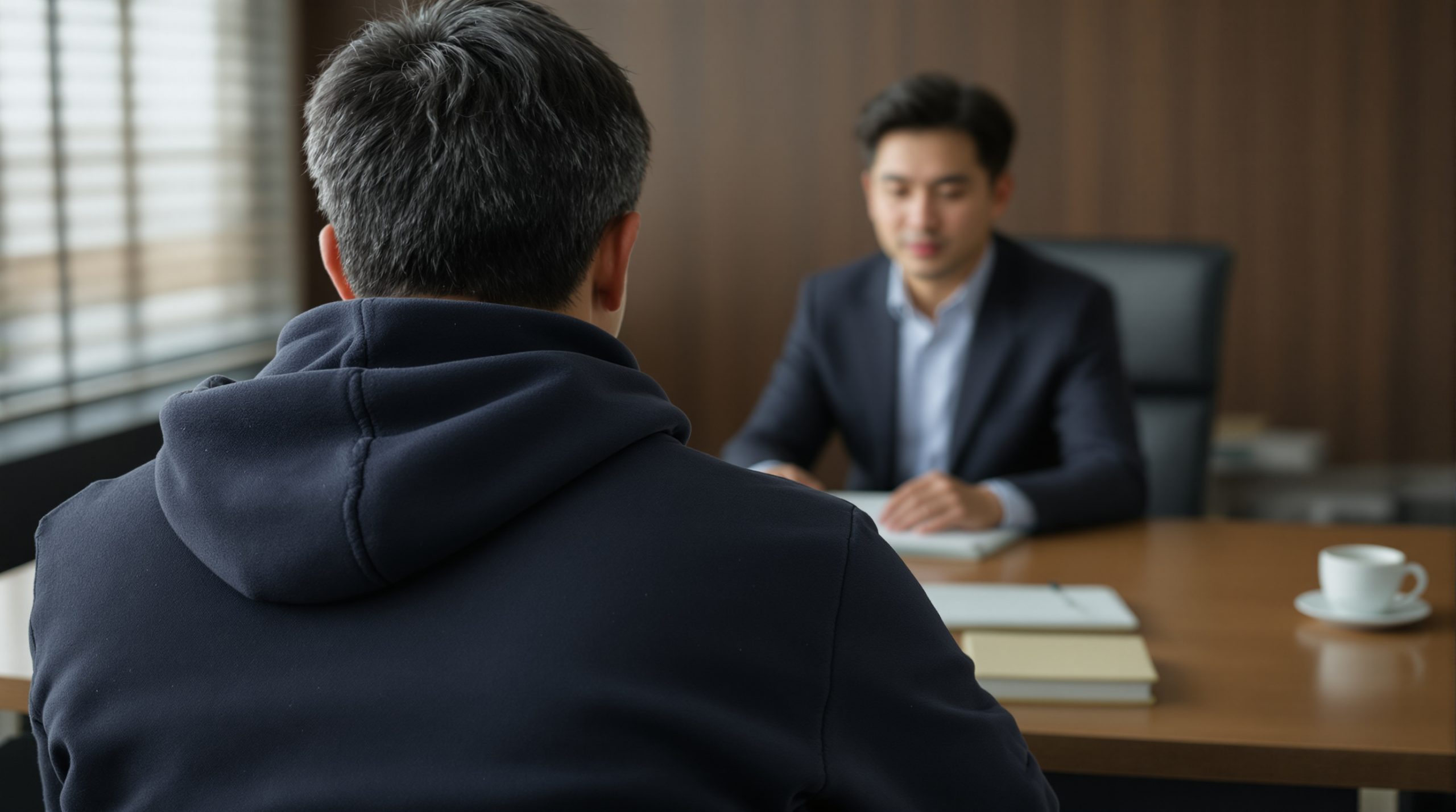 대구개인회생 전문 법무사 로맴버 상담실에서 48세 자전거포 사장님이 22년치 낡은 A5 정비 접수 대장과 다섯 질문 노트를 책상 위에 나란히 놓으시는 뒷모습