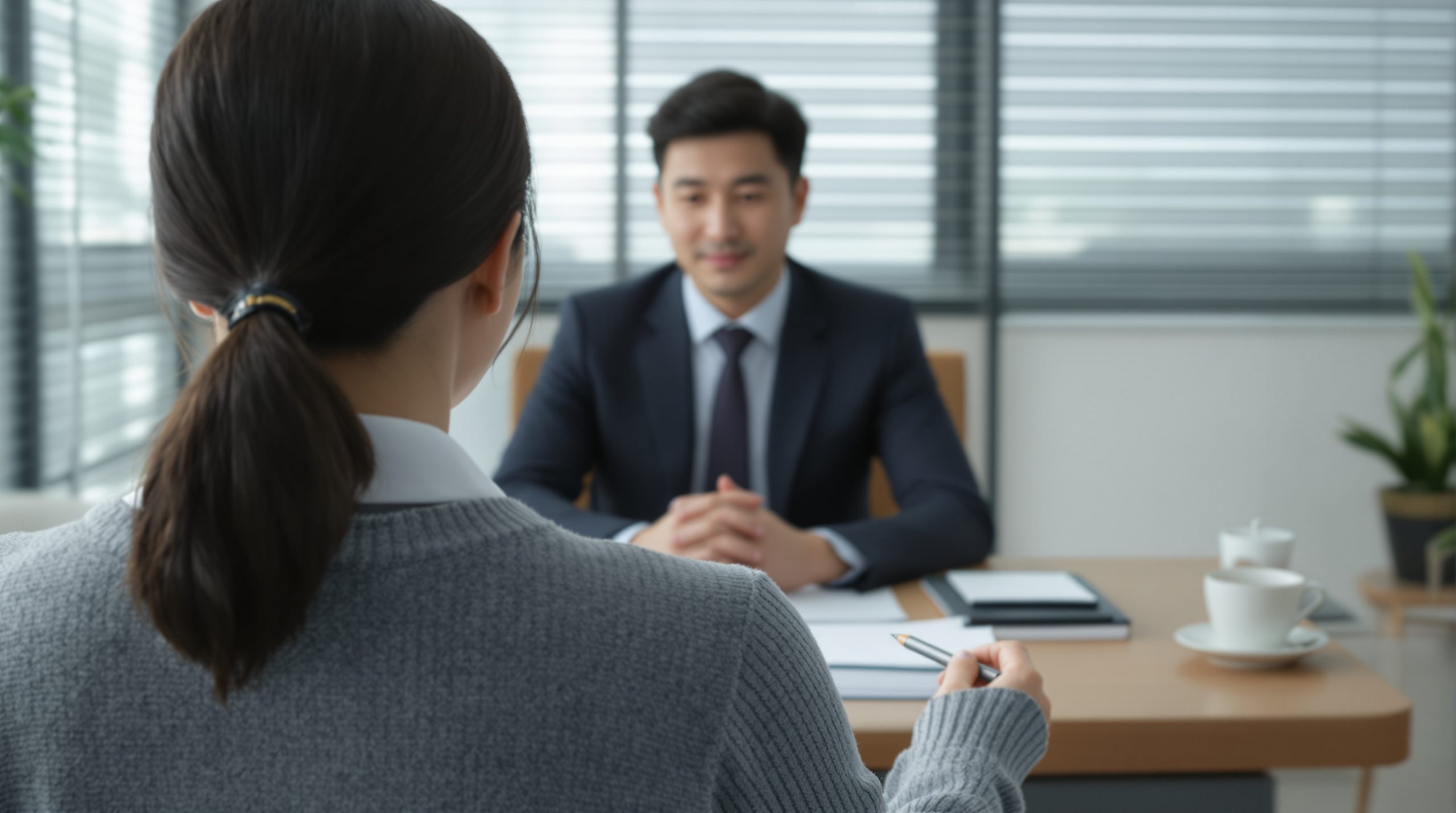 대구개인회생 전문 법무사 로맴버 상담실에서 41세 재택 프리랜서 통번역가 의뢰인이 12년치 원고 감수 노트와 오래된 샤프 연필 한 자루를 책상 위에 나란히 올려 두는 뒷모습