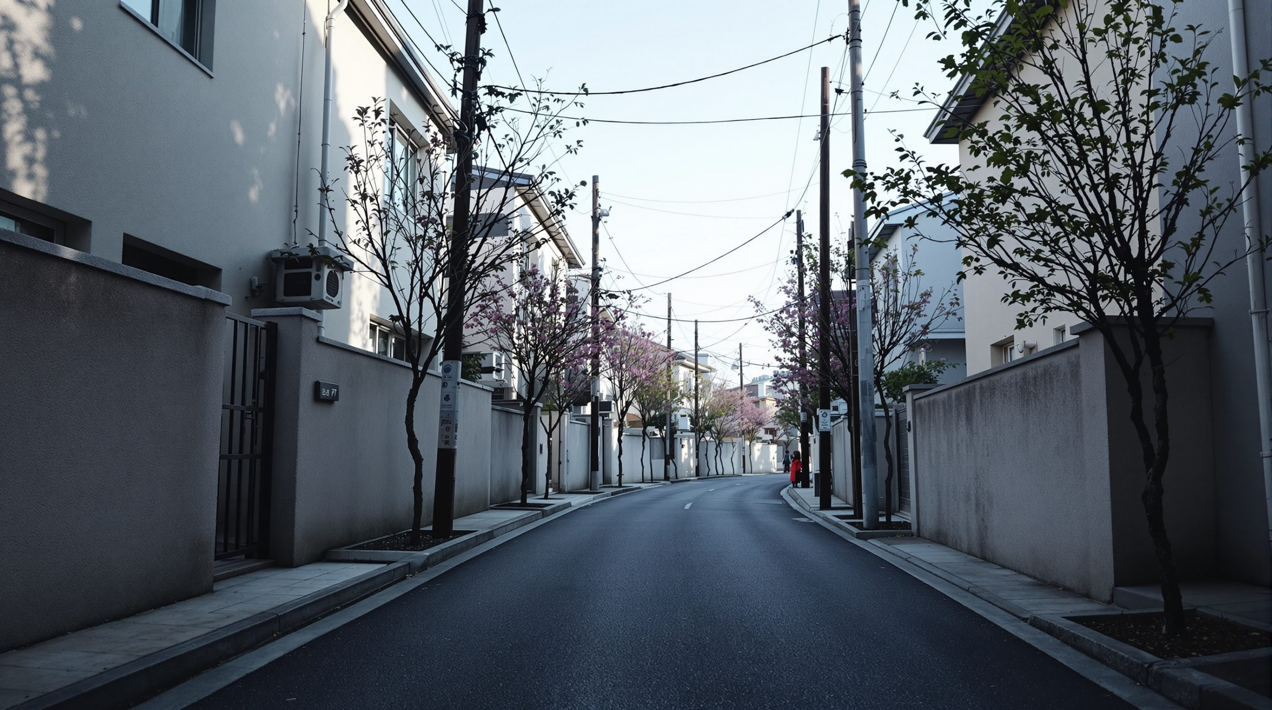 대구 주택가 새벽 창가 — 불 켜진 작은 창문 하나, 사람 없음