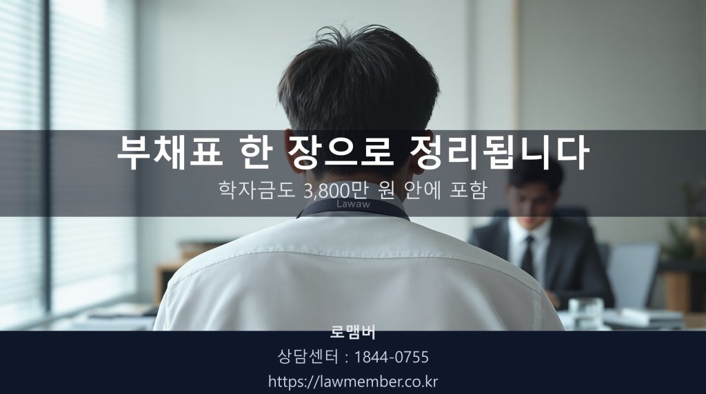 대구개인회생법무사 로맴버 상담실에서 첫 상담을 받는 20대 사회초년생 뒷모습