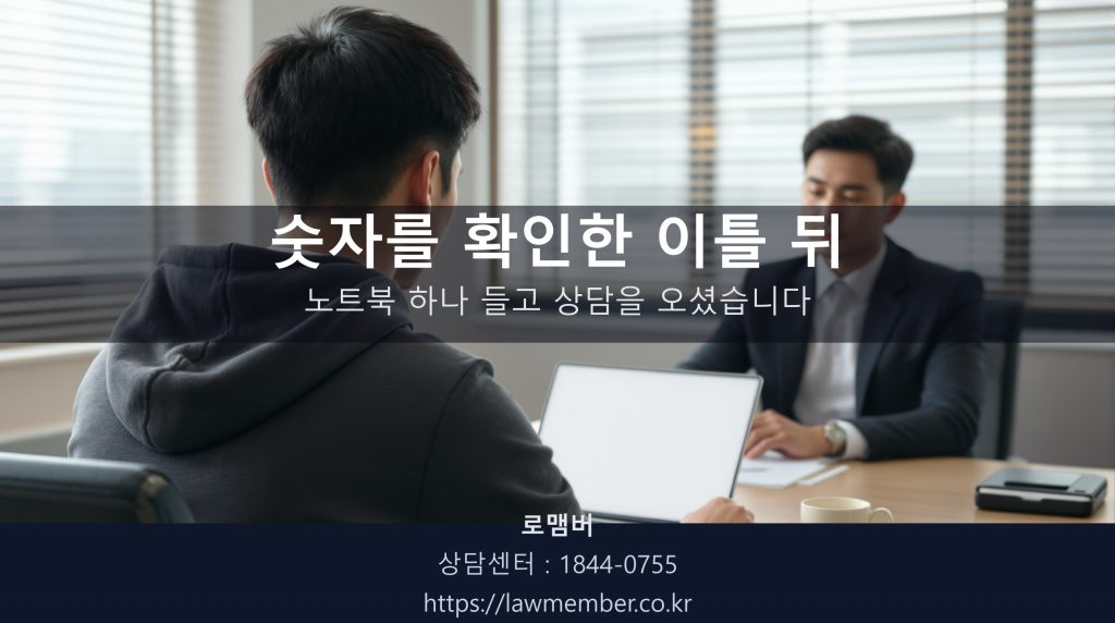 대구개인회생 전문 법무사 로맴버 상담실 — 36세 남성 프리랜서가 노트북을 책상 위에 꺼내는 뒷모습