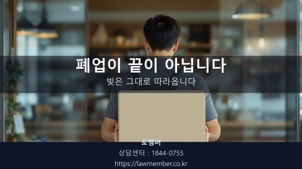 카페 정리 작업을 하며 상자를 나르는 뒷모습